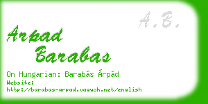 arpad barabas business card