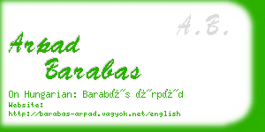 arpad barabas business card